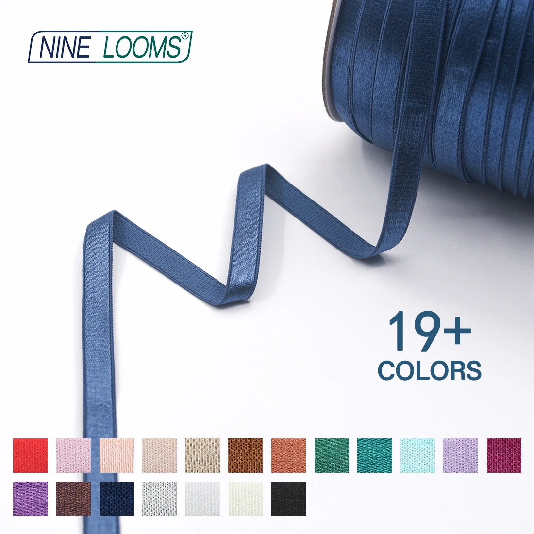 NINE LOOMS BH-Träger, elastisches Band, 3/8 Zoll, 10 mm, glänzendes Nylon-Schulterband, Unterwäsche, Dessous-Herstellung, Nähbesatz, 50, 100 Yard per Spule – Detail 14