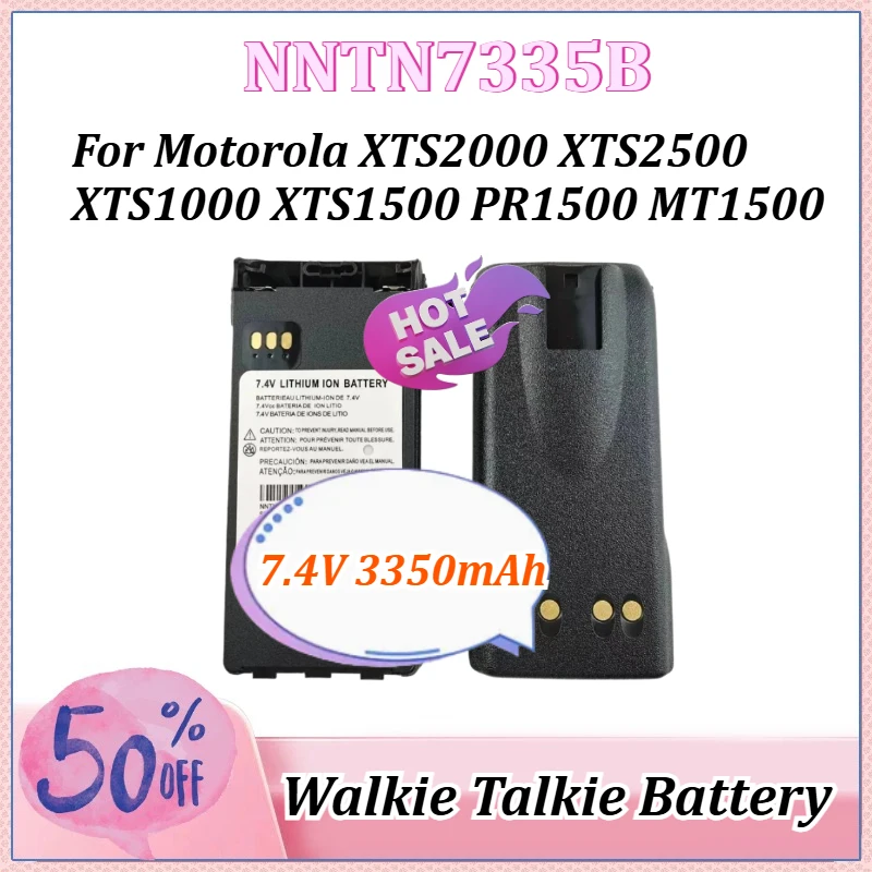 

7.4V 3350mAh NNTN7335B Walkie-Talkie Battery for Motorola XTS1000 XTS1500 XTS2000 XTS2500 PR1500 MT1500 Radios Type-C Charging