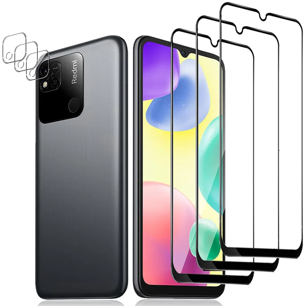 

6-in-1, Glass+Camera Film for Redmi-10A 9C High-quality Tempered Glass Redmi 9C NFC Xiaomi Redmi 10 A Screen Protector Redmi 10A