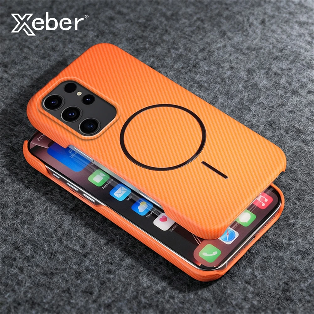 Luxus Carbon Fiber Magnetische Fall Für Samsung Galaxy S22 S23 S24 S25 S26 Ultra Plus Rand A16 A26 A36 A56 Stoßfest Zurück Abdeckung