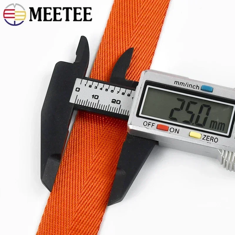 10Meters Meetee 1mm Thick 25mm Nylon Webbing Tape Backpack Strap Band Ribbon Seat Belt DIY Bag Binding Fabric Sewing Accessories