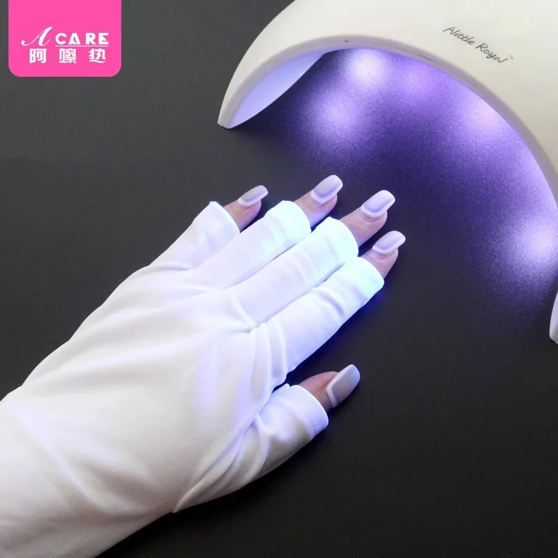 DX01/Gloves/Manicure/A1PQ0-Anti-Black Photo Sun-Drying Led Nail Lamp Baked Black Protective Glove Open Finger Light for