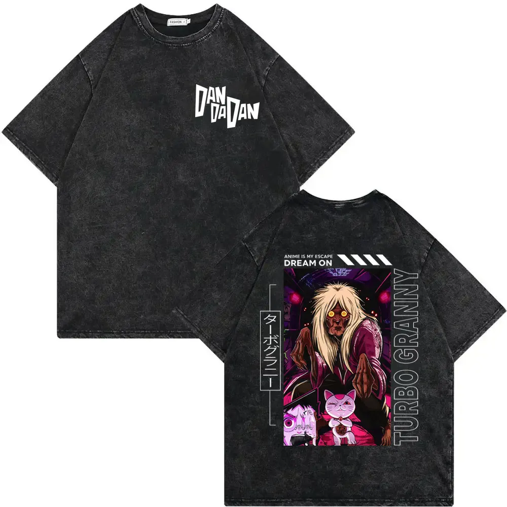 

Vintage Washed Dandadan Anime Merch T-shirt Men Women Gothic Fashion Short Sleeve T Shirt High Quality Cotton Oversized T-shirts