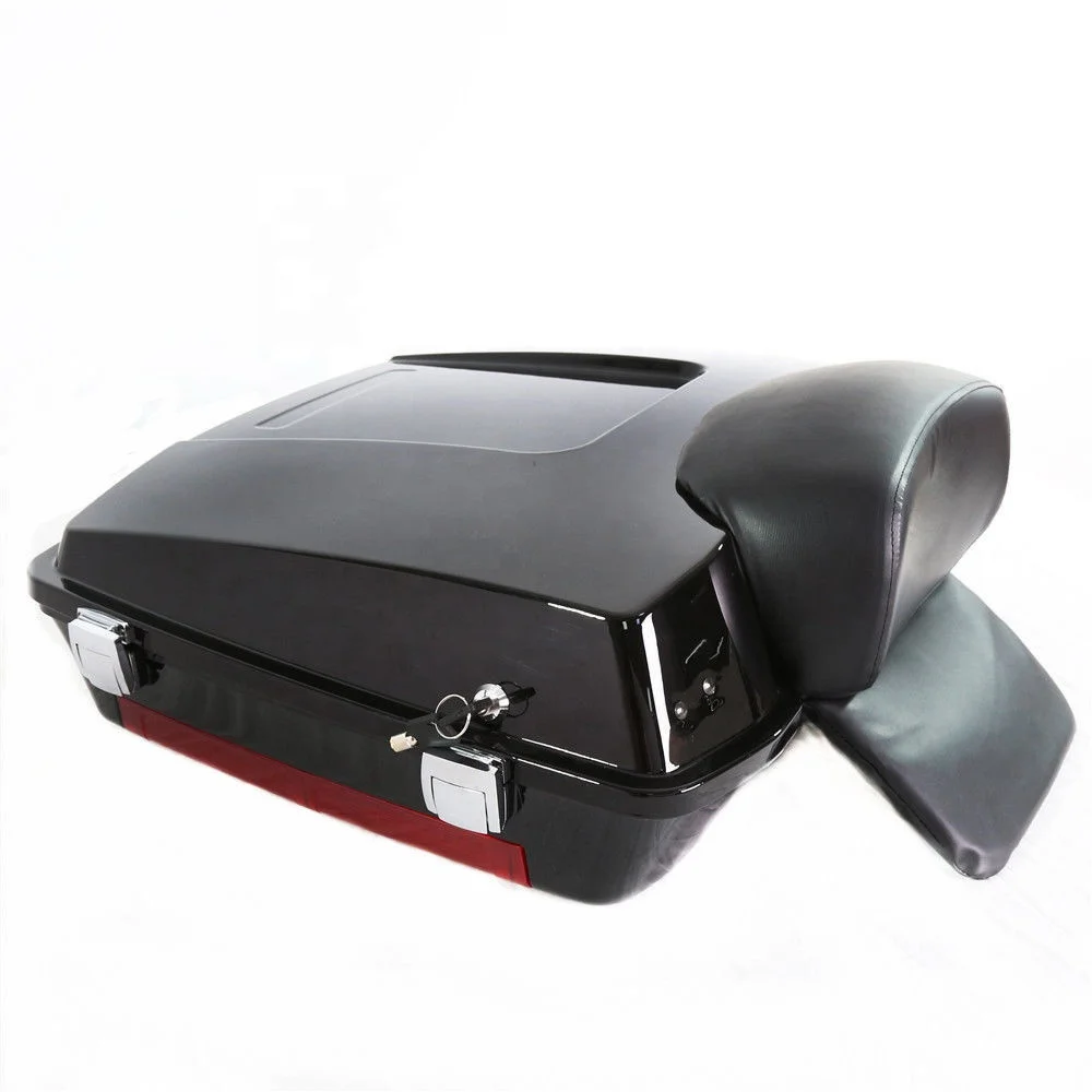 

Black Chopped Tour Pak Trunk with Small Backrest for Harley Davidson Touring 1997-2013