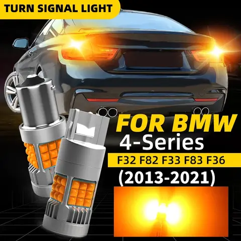 2pcs Car LED Turn Signal Lights Bulbs Amber For Rear Direction Indicator Lamp Bulbs For BMW 4-Series F32 F82 F33 F83 F36
