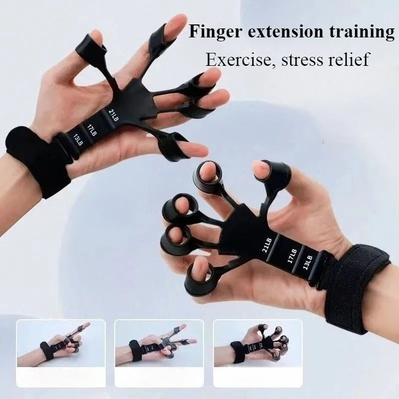 Pinza para dedo, ejercitador de 6 dedos resistente, entrenador de fuerza, herramientas físicas de recuperación, entrenamiento de extensión de flexión de dedo de guitarra
