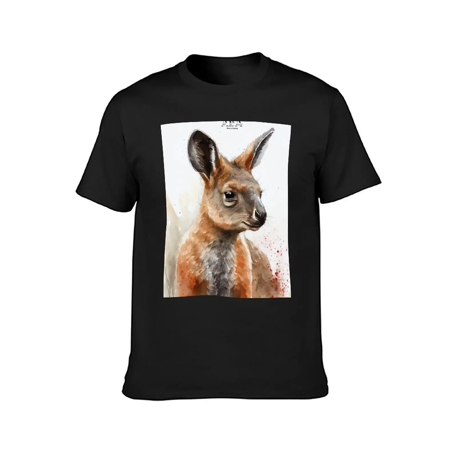 Australian terrestrial mammals Wallaby - Watercolor Paint T-Shirt Louboutins cute tops mens big and tall t shirts