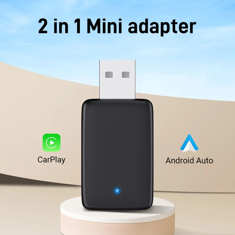 NEW Mini 2in1 Wireless CarPlay&Android Auto Fit 99% Cars Adapter Smart Mini Box Dongle Bluetooth WiFi Fast Connect Plug&Play Box