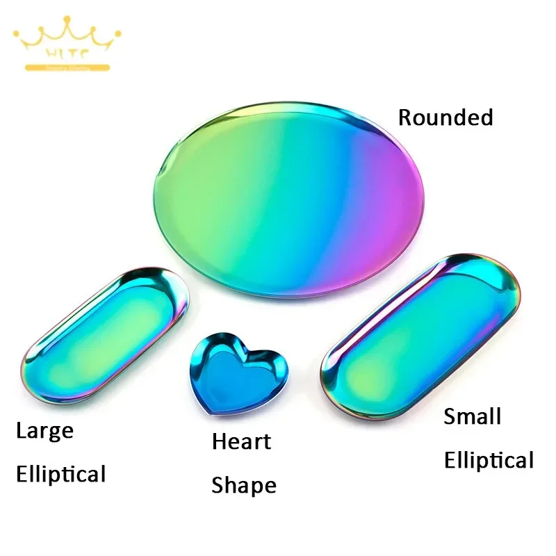 

Stainless Steel Metal Tray Jewelry Earring Lipstick Necklace Jewelry Organizer Holder Party Cake Candy Plate Home Desk Decoratio