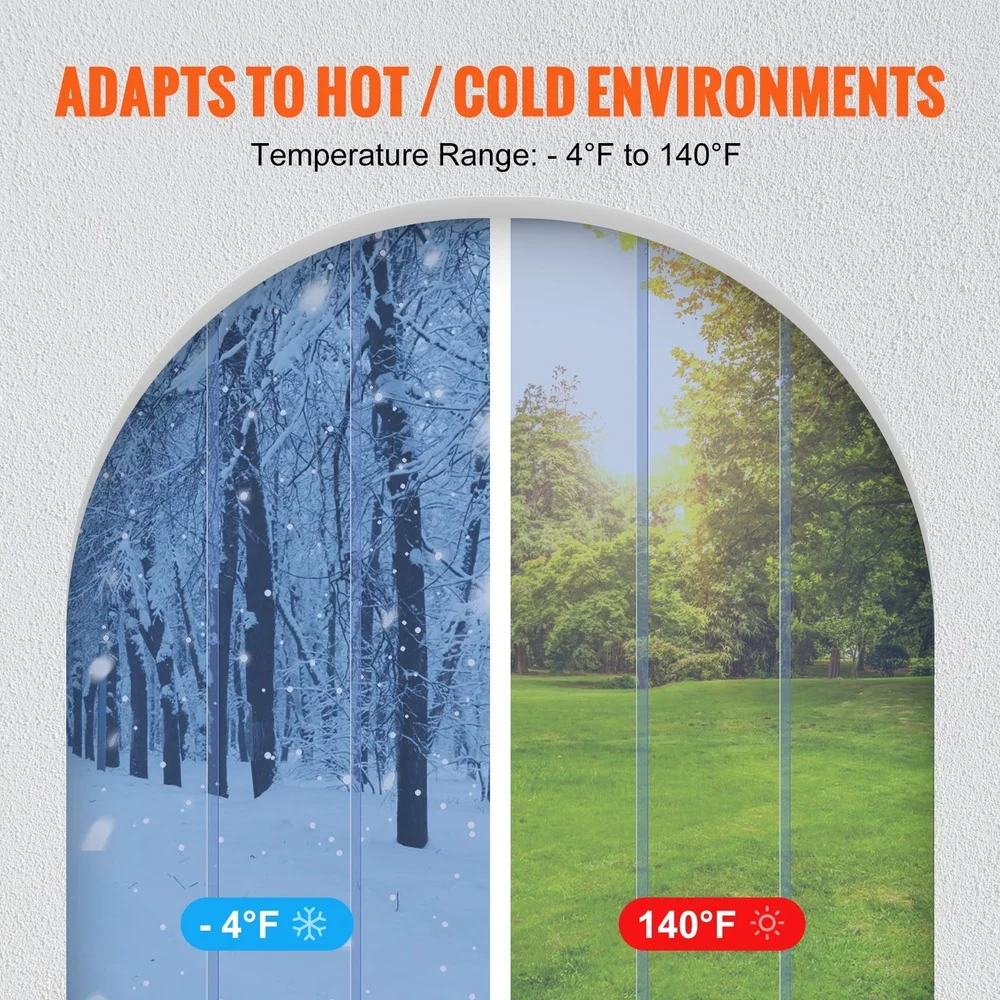 Cortina de tira de PVC 84H x 42W Durável Tampa de porta transparente Freezers Armazéns Proteção contra poeira de insetos Fácil instalação