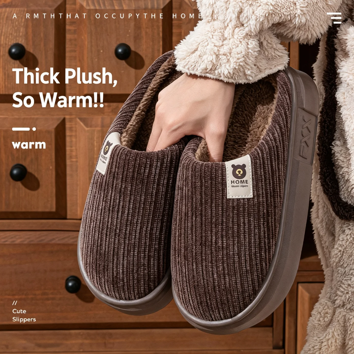 冬用、暖かい、ふわふわ素材のスリッパ。レディース、メンズ、ス - Mule Slip On のレビューと価格