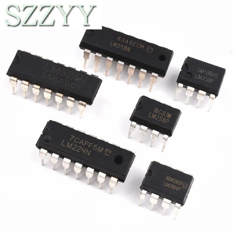 

10 шт. UA741 LM324 LM393 LM339 NE555 LM358 DIP LM358N LM324N LM339N LM393N NE555P UA741CN Новые микросхемы усилителей