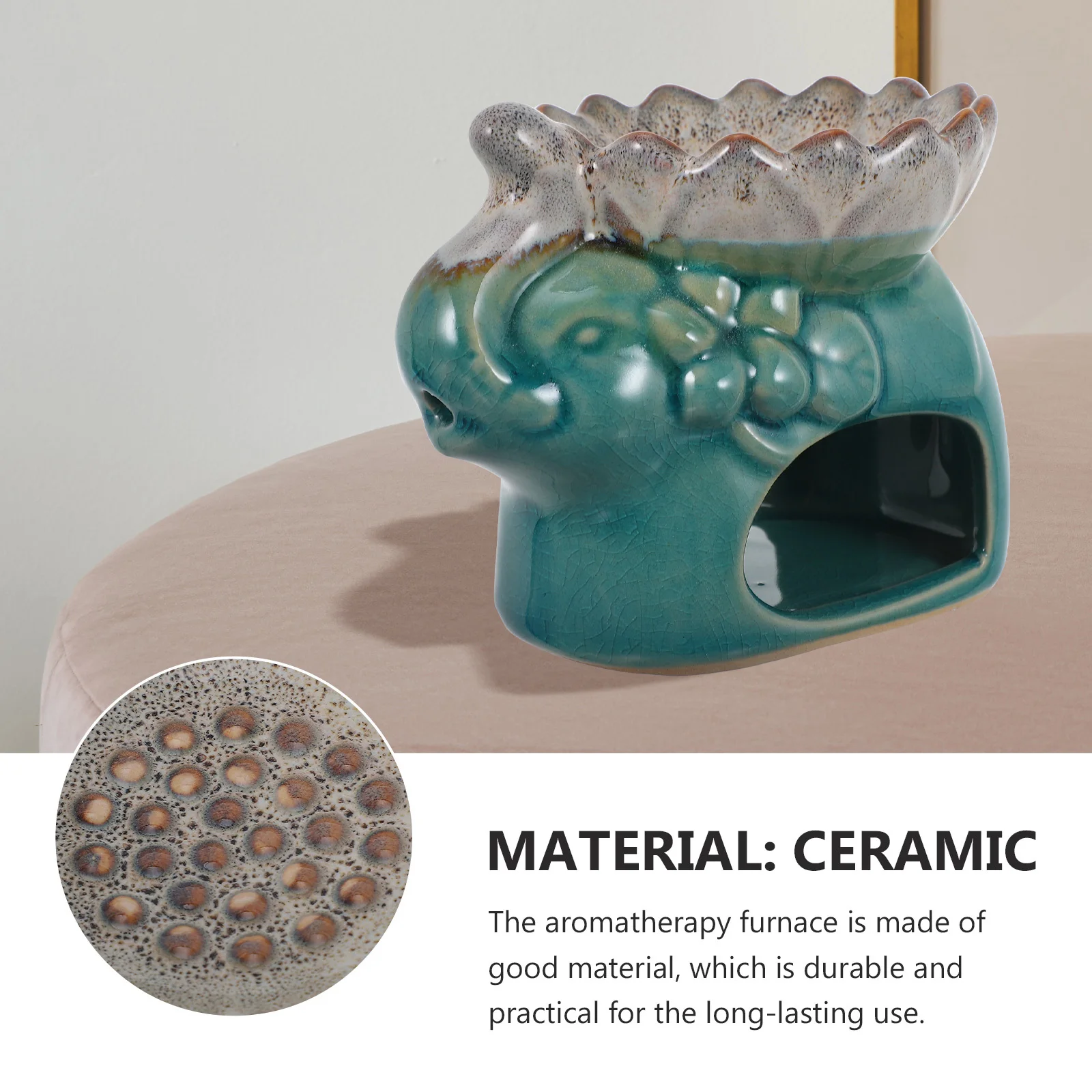 

Ceramic Incense Burner Lotus- Delicate Aromatherapy Furnace Office Bedroom Desktop Decoration Essential Oil