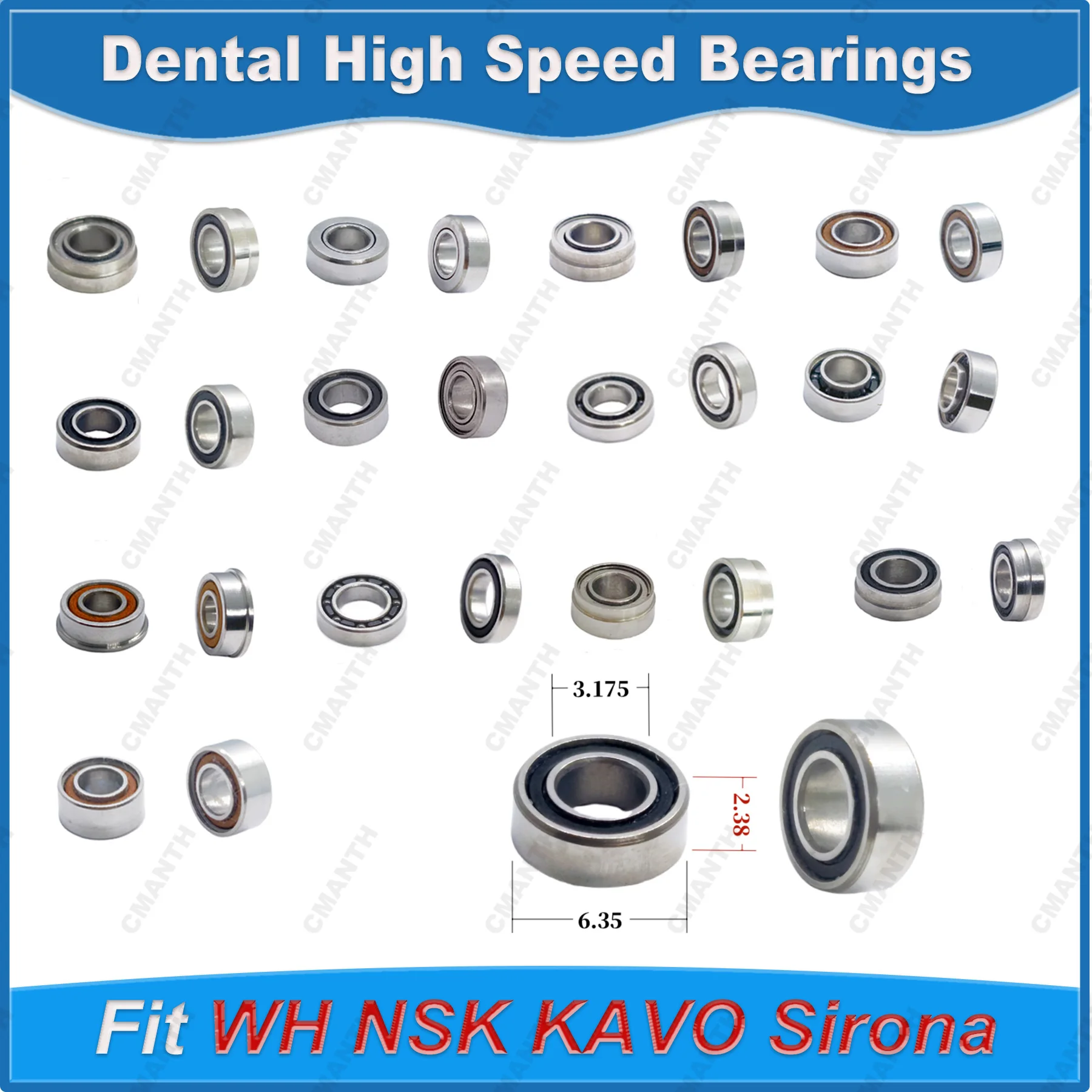 

Dental Bearing High Quality Ceramic Bearings For High Speed Handpiece Fit KAVO NSK WH Dental turbine Accessories 5Pcs