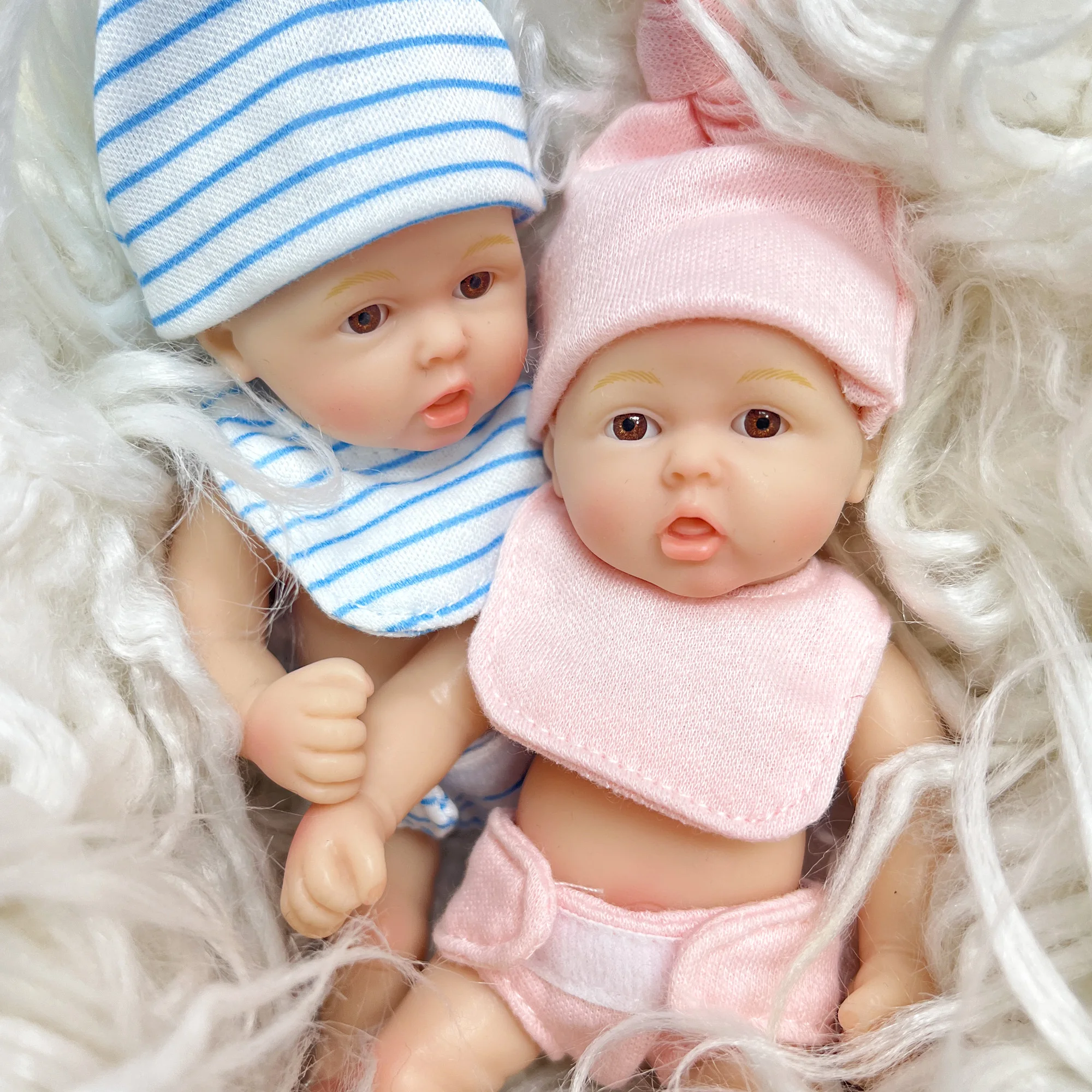 6 Inch Full Silicone Mini Reborn Girl Bebe Lifelike Handmade Soft Bebe Reborn Doll Palm Lovely Toys For Choose