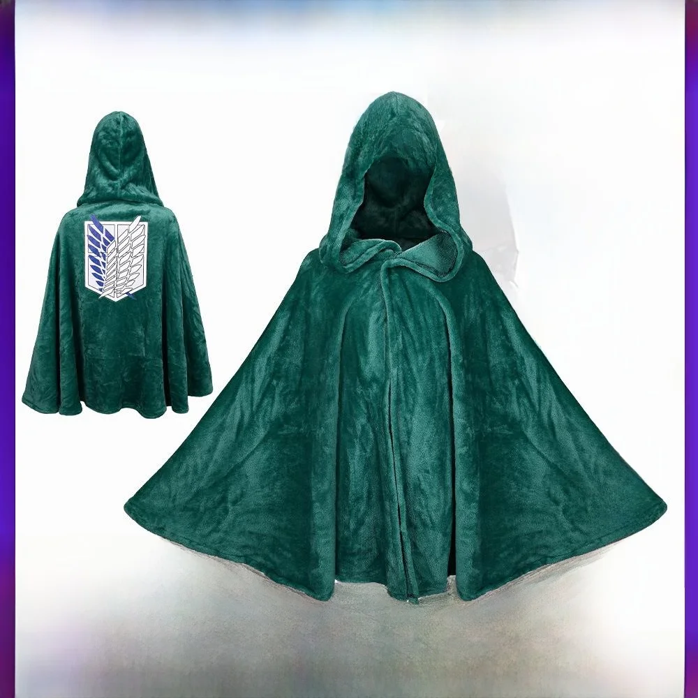 

loween Cosplay Free Wing Cloak Atta on Titan Survey Corps Velvet Robe Women's Traditional Costume Stage Performance