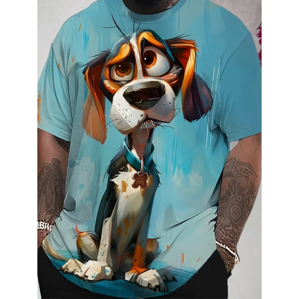 

Лето 2029, мужские и женские быстросохнущие футболки с 3D-печатью и ярким рисунком собаки, унисекс, уличные футболки для фитнеса, модные топы