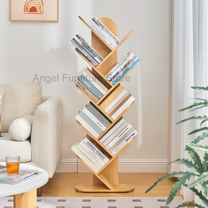 Circular Storage Bookcase Organizer Bamboo Side Table Bookend Bookcase Tree Kids Estanteria Habitacion Furniture For Livingroom