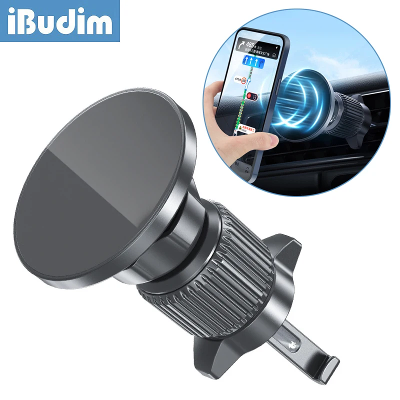 

iBudim Magnetic Car Air Vent Cell Phone Holder Clip for iPhone 14 13 12 Pro Max Mini MagSafe Case Magnet Car Phone Mount