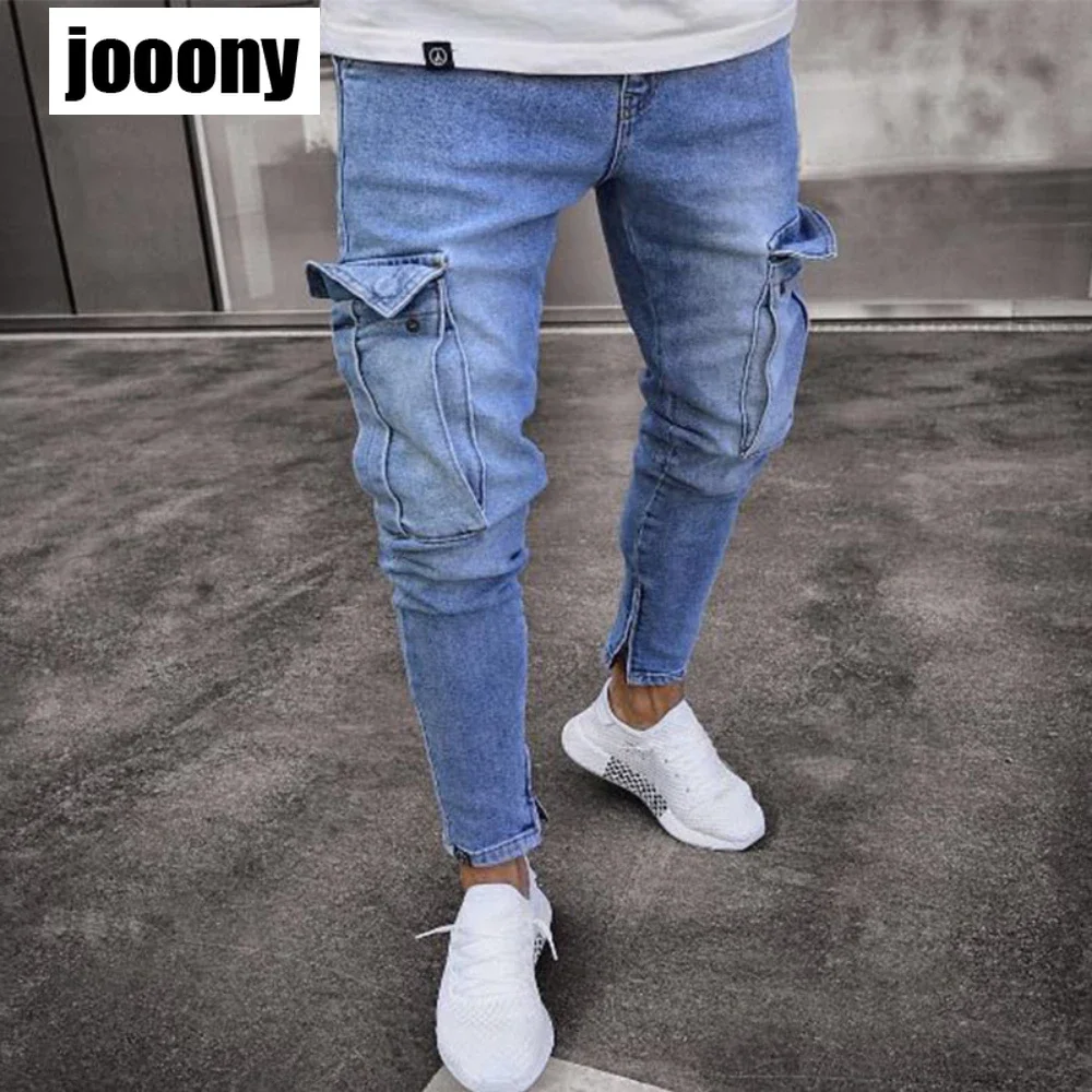 streetwear jean femme baggy pockets denim Jeans for men clothing Man casual pants Men\'s jeans casual slim Male trousers