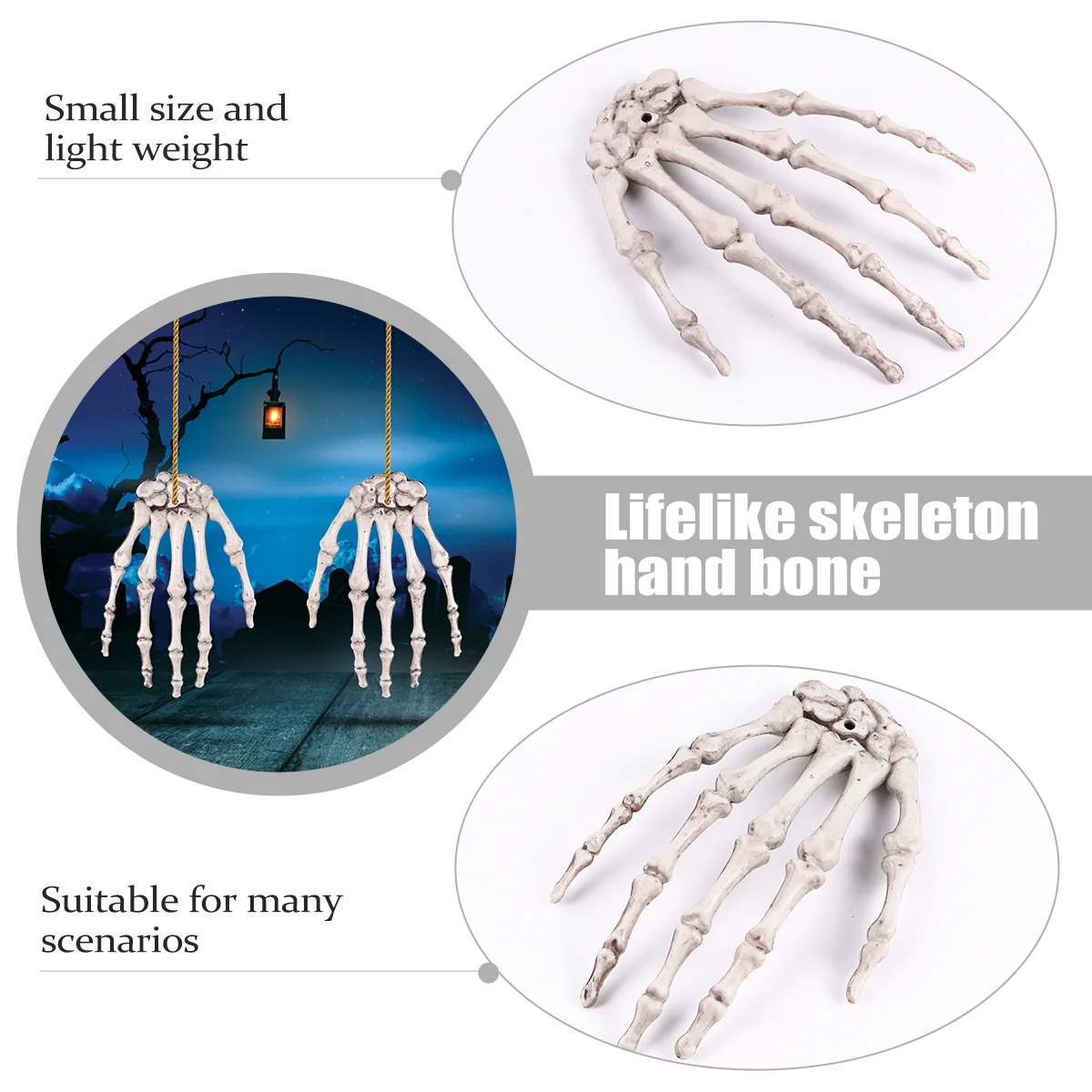 Fake Hands Bone Claw Ornaments Decor Halloween Decorate Life Size Prop