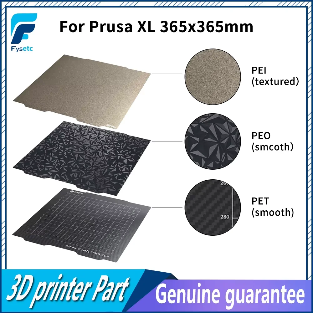 For Prusa XL Build Plate Steel Plate JANUS BPS-PET Smooth PET Double-Sided PEI Powder Coated Diamond Textured PEI Steel Sheet