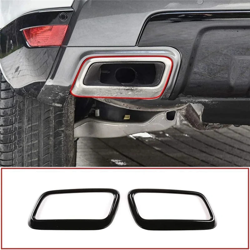 Dependable-Car Tail Throat Trim For Land Rover Range Rover Sport 2018-2022 Exhaust Tail Pipe Cover Trim Single Frame Parts Gloss