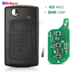 jingyuqin 3 Buttons Flip Smart Remote Car Key 434Mhz ID48 Chip For Great Wall Haval Hover H5 Factory Uncut Blade Replacement