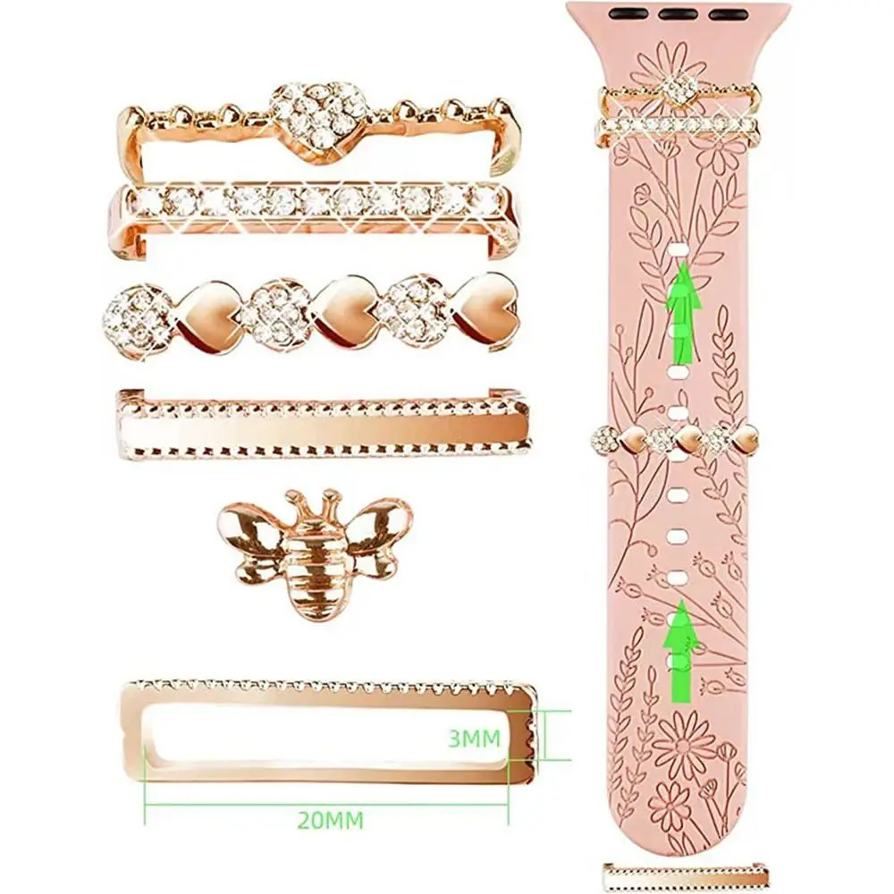 Metal Diamond Brooch Watch Band Ornament Wristbelt Charms Decorative Ring Strap Accessories