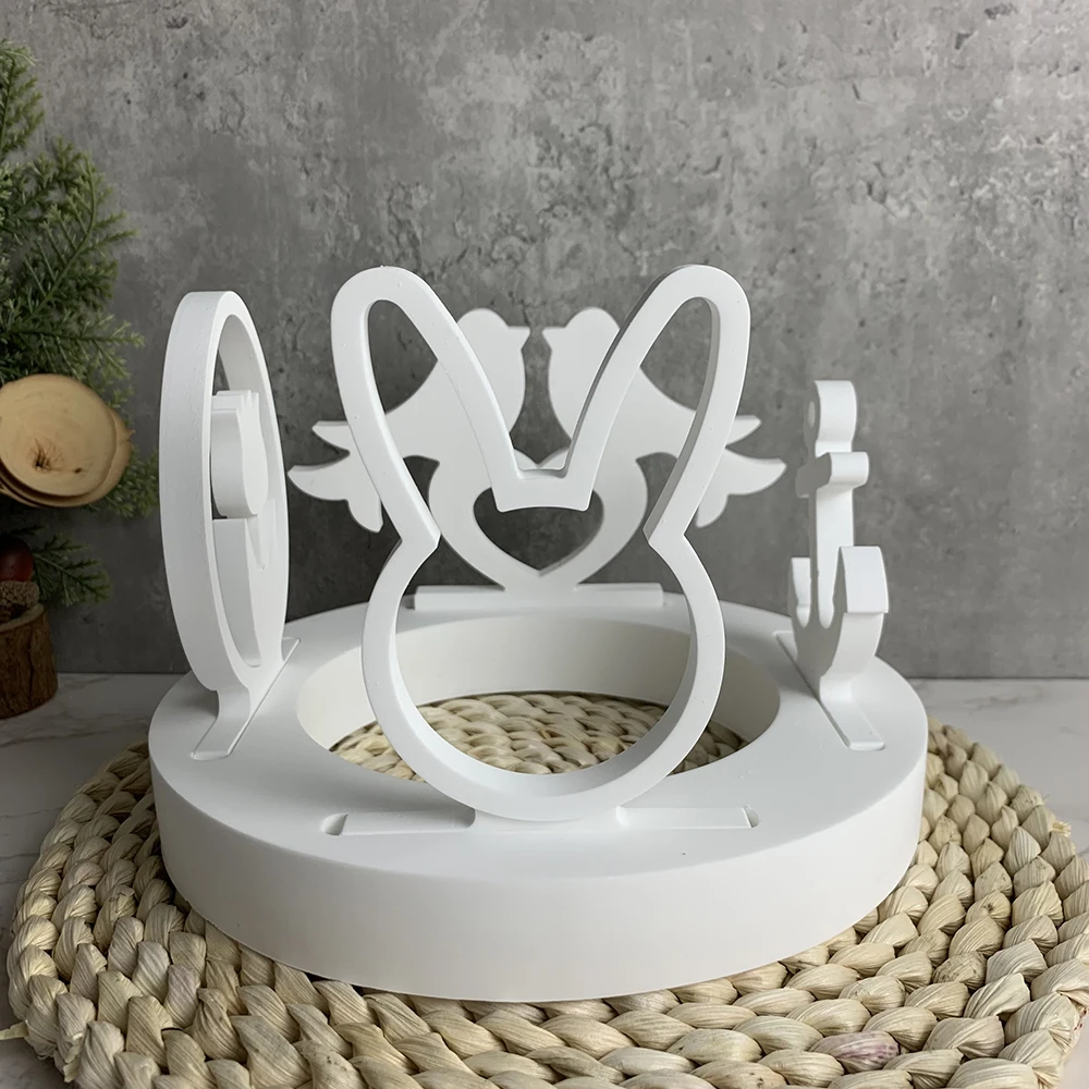 Cement Round Candle Holder Silicone Mold Candle Base Aromatherapy Heating Candlestick Concrete Mold  Easter Resin Ornament Mold