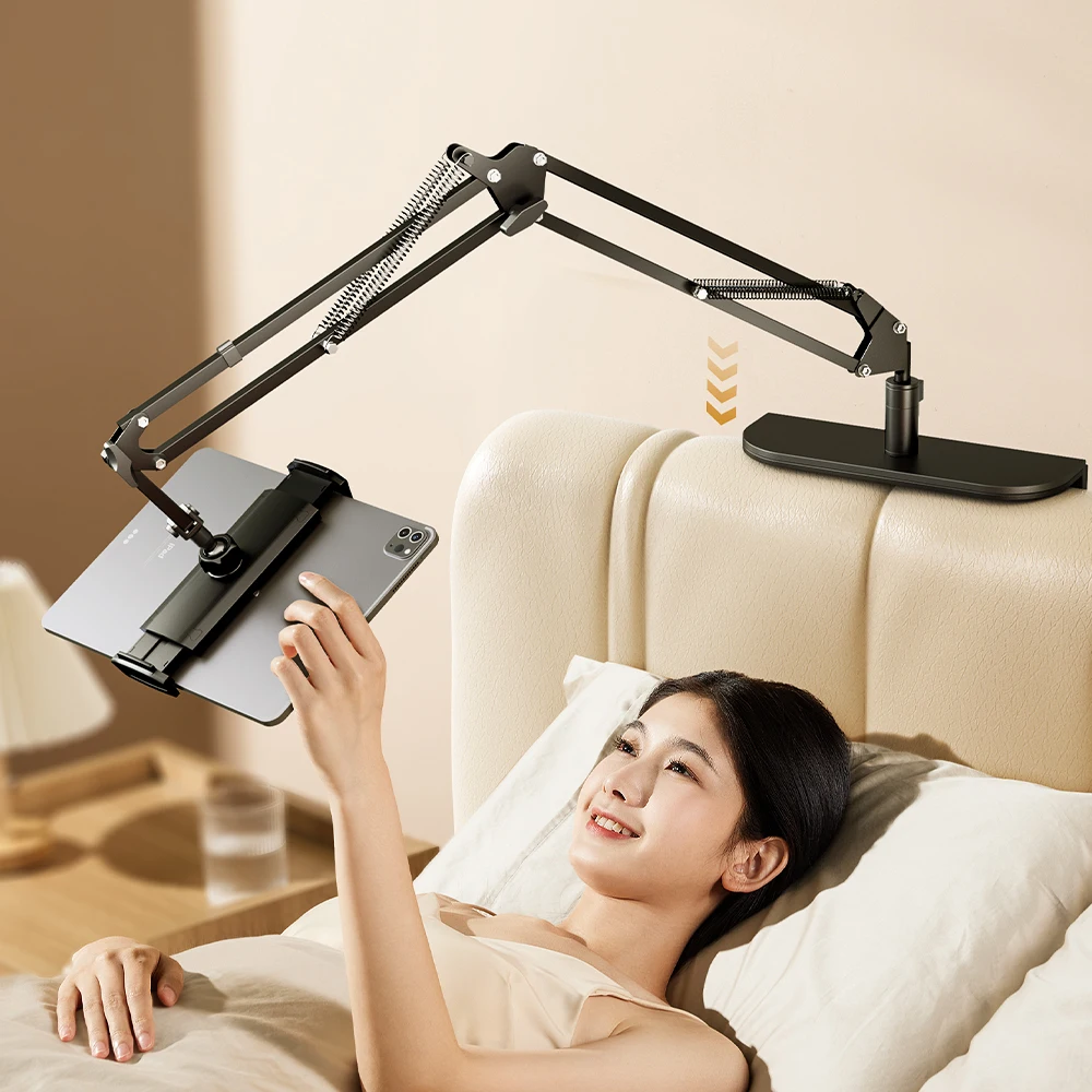 Metal Adjustable Lazy Cantilever Rotating Bedside Tablet Stand Compatible With iPad
