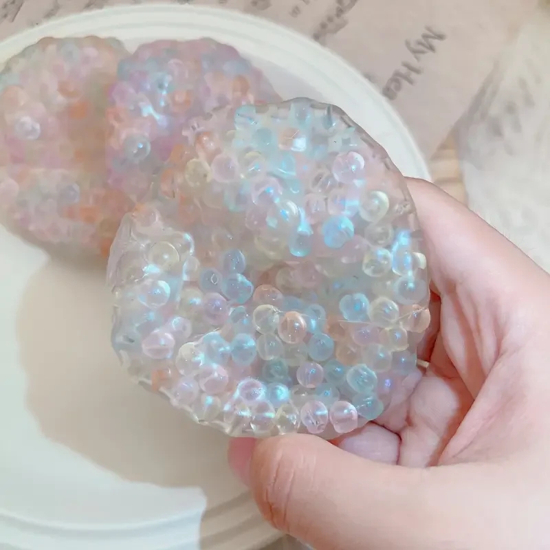 Bola antiestrés con cuentas pop blandas coloridas, juguete sensorial súper suave para adultos y niños, regalos para aliviar la ansiedad