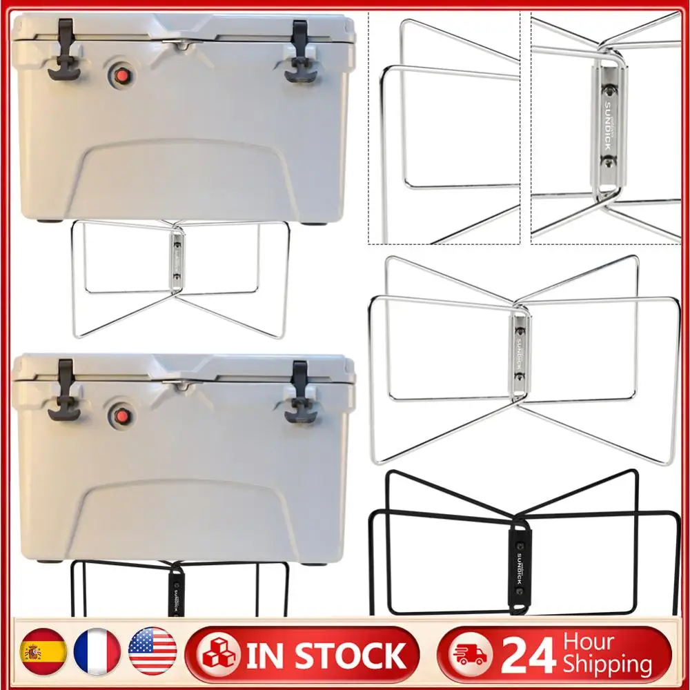 

Ice Box Holder Foldable Outdoor Camping Ice Box Holder Rack Stainless Steel Cooler Holder Leg for Cooking Fishing Picnic Outdoor