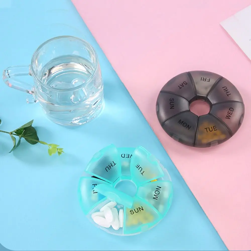 

Pill Box Splitters Waterproof Weekly Pill Box 7 Day Weekly Convenient Travel Pill Case Portable Colourful Mini Pill Box Kids