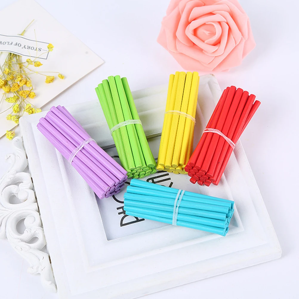 100Pcs Counting Rods Wooden Math Manipulatives for Children Color Recognition and Number Skills Preschool Learning Tools