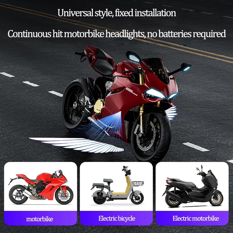 2pcs Motorcycle LED Underbody Light Projector Ghost Angel Wings Laser Light Lamp Car Motorcycle Accessories