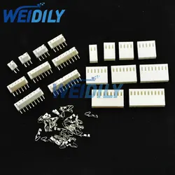 20 Sets KF2510 Connector Kits 2.54mm Pitch 2/3/4/5/6/7/8/9/10 Pin Right Angle Header+Housing+Crimp