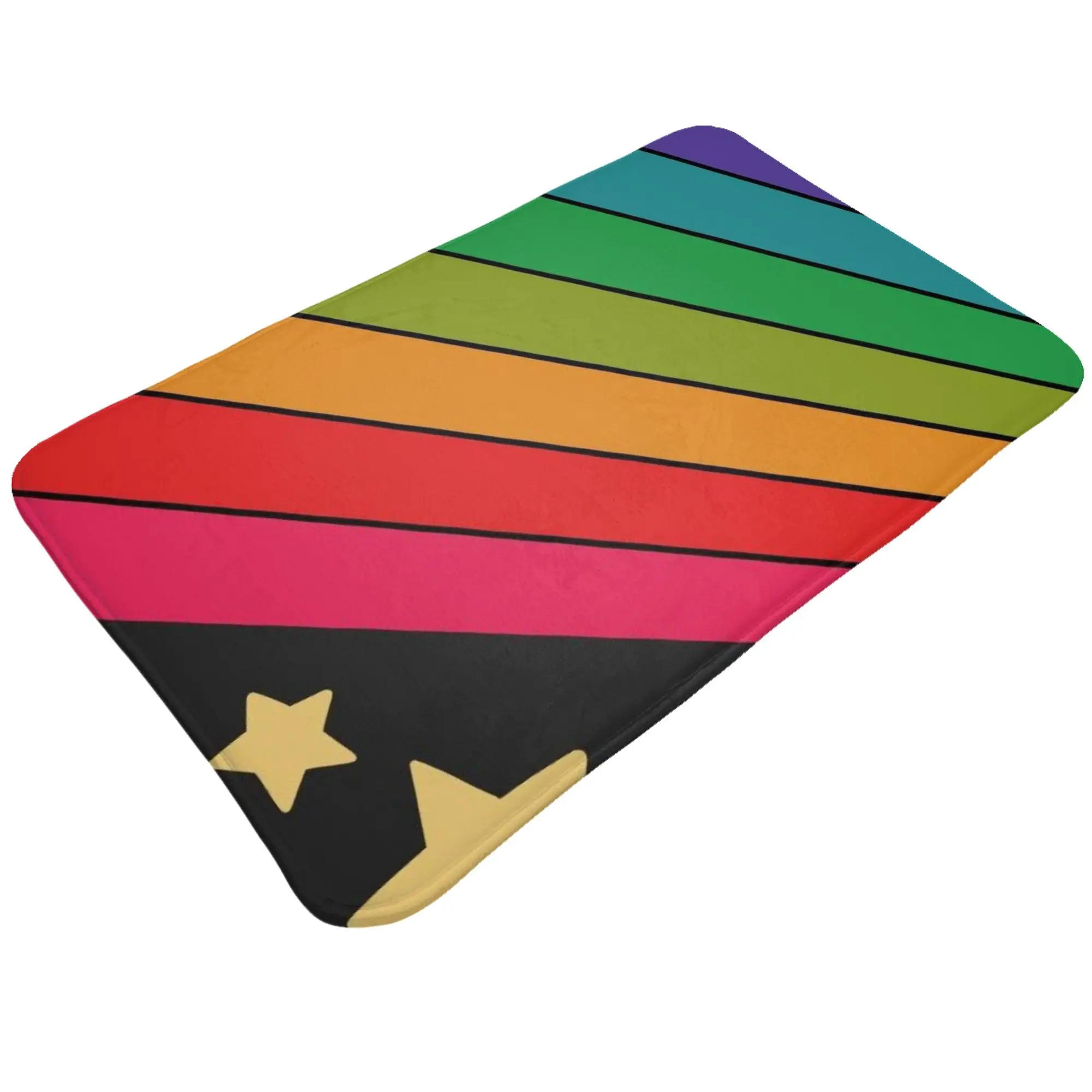 Rainbow Ray Golden Star Burst Wallpaper Non-slip Doormat Living Room Mat  Welcome ModernDecor
