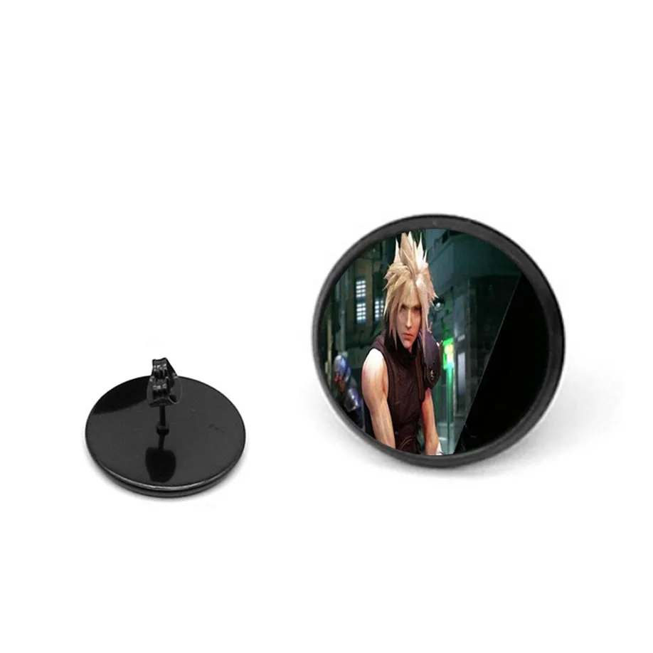 Boucles d'Oreilles Cool pour Bol, 2 Pièces, Anime, Final Net, Rond, Noir, Forme Ronde, Beau Fermoir