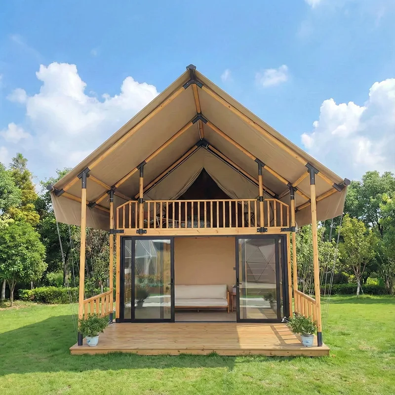 Jupiter Premium Glamping With Two-Story Wood Structure And Large Glass Window For Outdoor Resort Garden Spa Stay