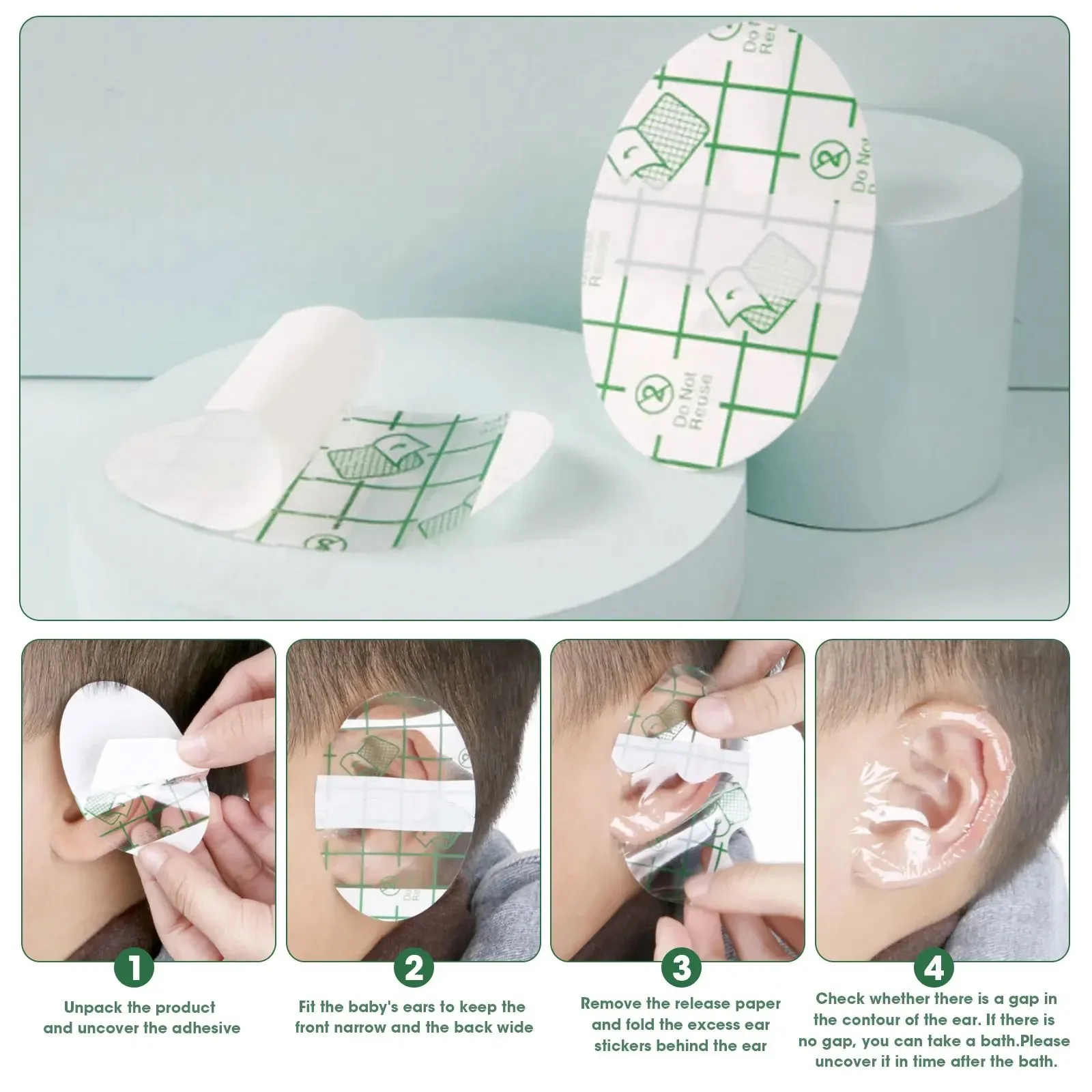 New Design Disposable Ear Protection Stickers Bathing Swimming Earmuffs Water Baby Shampoo Ear Water Prevention Ear Stickers