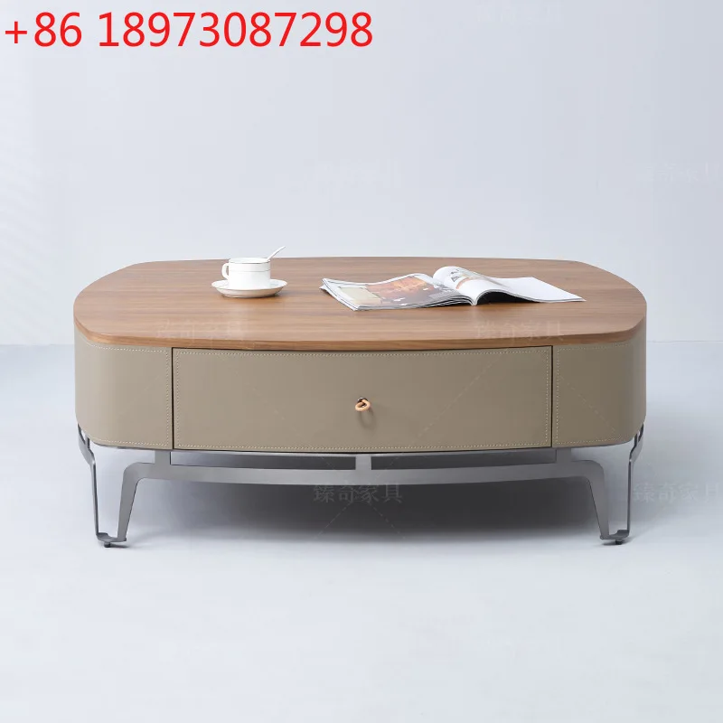 

Легкий роскошный минималистичный журнальный столик из орехового дерева для дома, современная маленькая квартира, простой журнальный столик из цельного дерева, комбинация приставного столика