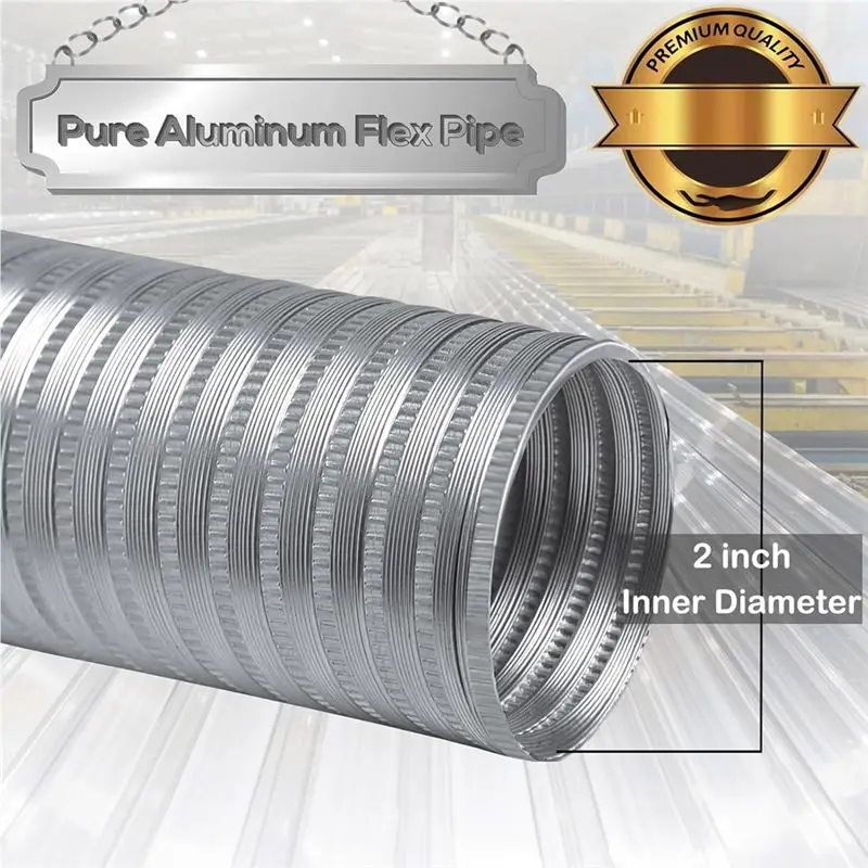 Fresh Pellet Stove Fresh Air Intake Kit 2X60inch Outside Cold Air Kit For Pellet Stove Pipe Aluminum Flex Vent Pipe For Stove