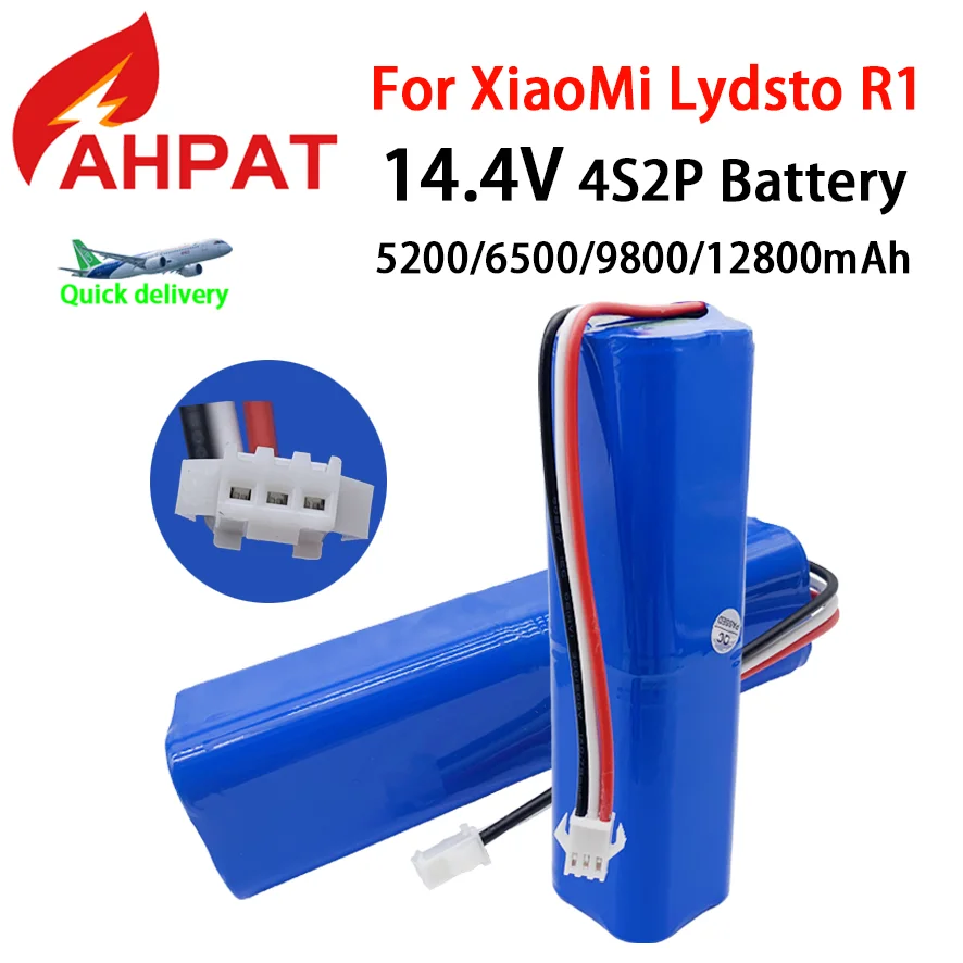 Original Genuine 12800mAh For XiaoMi Lydsto R1 Rechargeable Li-ion Battery Robot Vacuum Cleaner R1 Battery Pack with Capacity