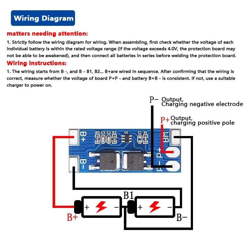 BMS 2S 18650 7.4V/8.4V lithium battery protection board 6.4V/7.2V lithium iron phosphate protection board 8A 13A