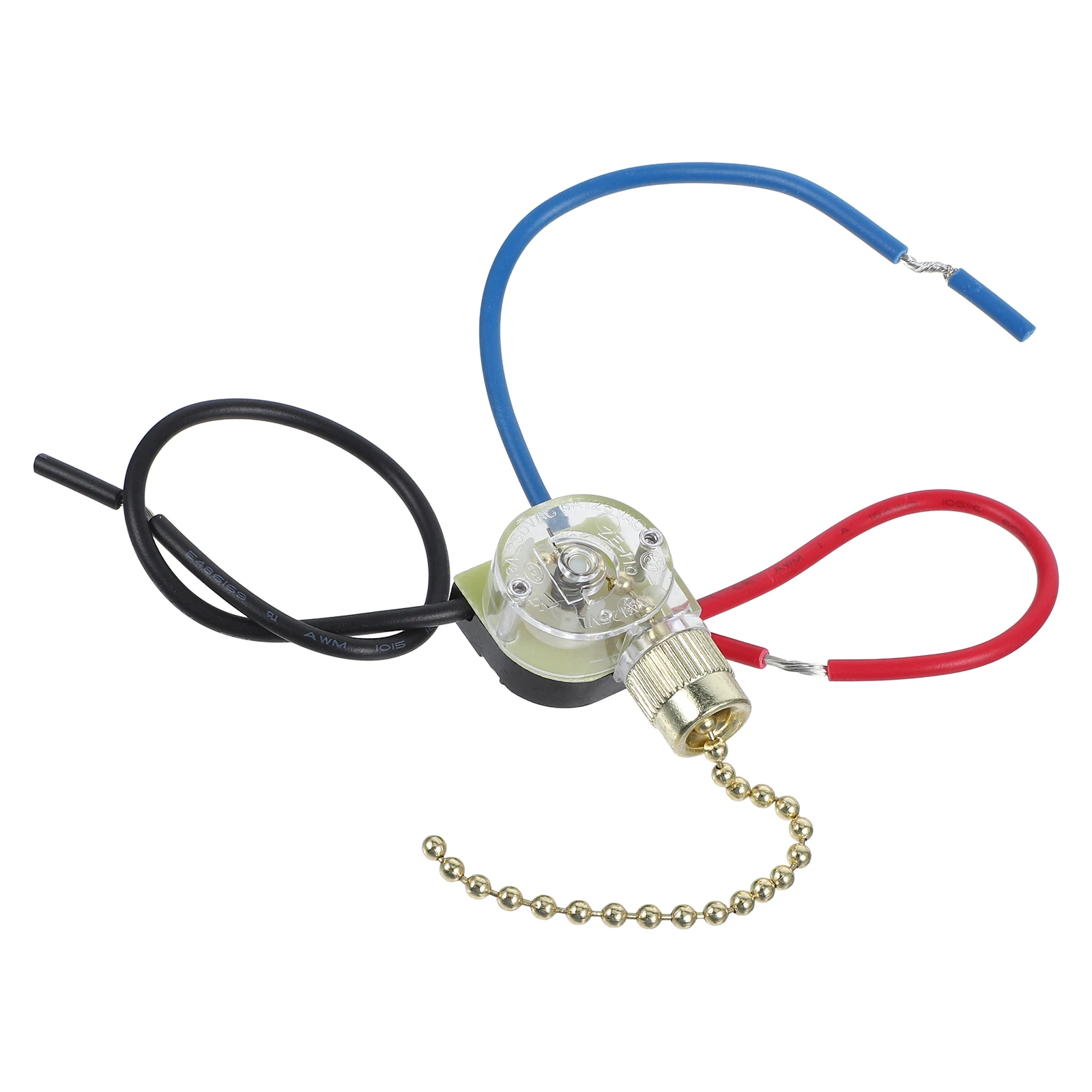 

Pull Switch 3A250VAC 6A125VAC Plastic Chain Cord for Ceiling Fan Bedside Lamp Replacement Parts Reliable Operation Easy