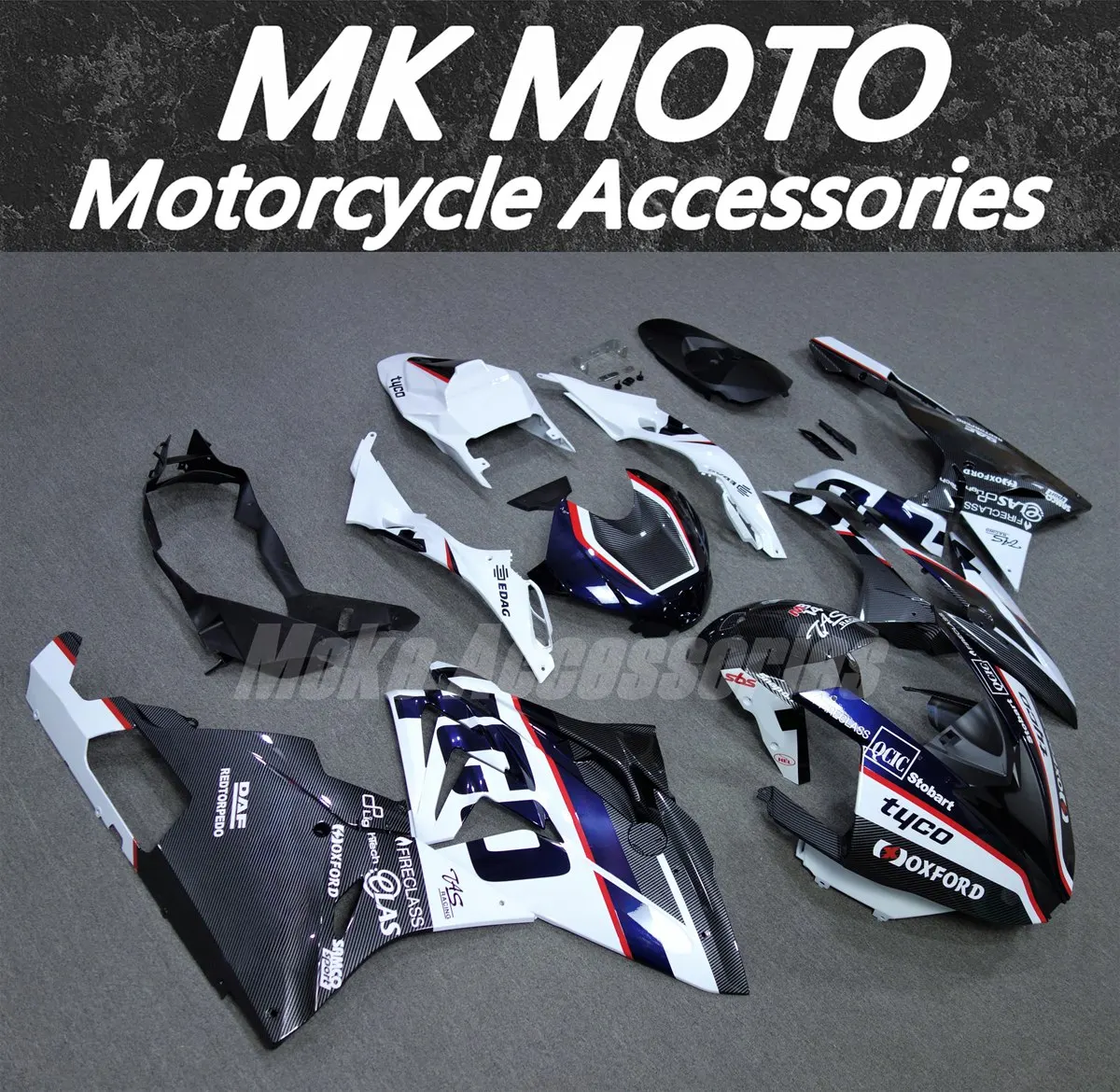 

Fairings Kit Fit For S1000rr 2015 2016 Bodywork Set High Quality ABS Dark blue White Carbon fiber pattern