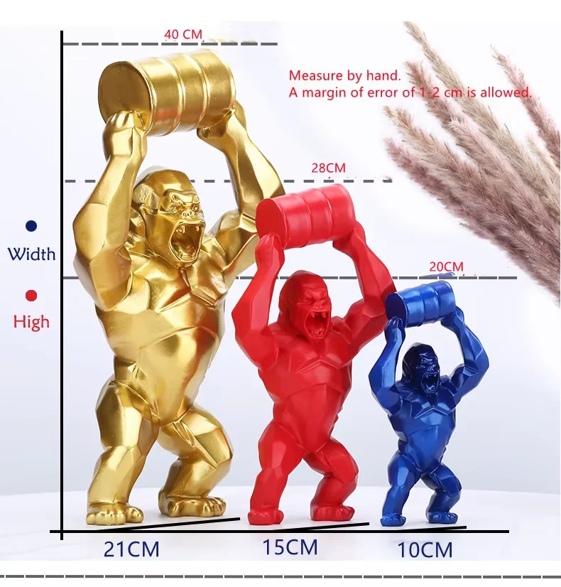 Home Decorations Outdoor Sculpture Resin Craft Gorilla Statue Ornaments Toy Office Ornaments Living Room Display Ornament