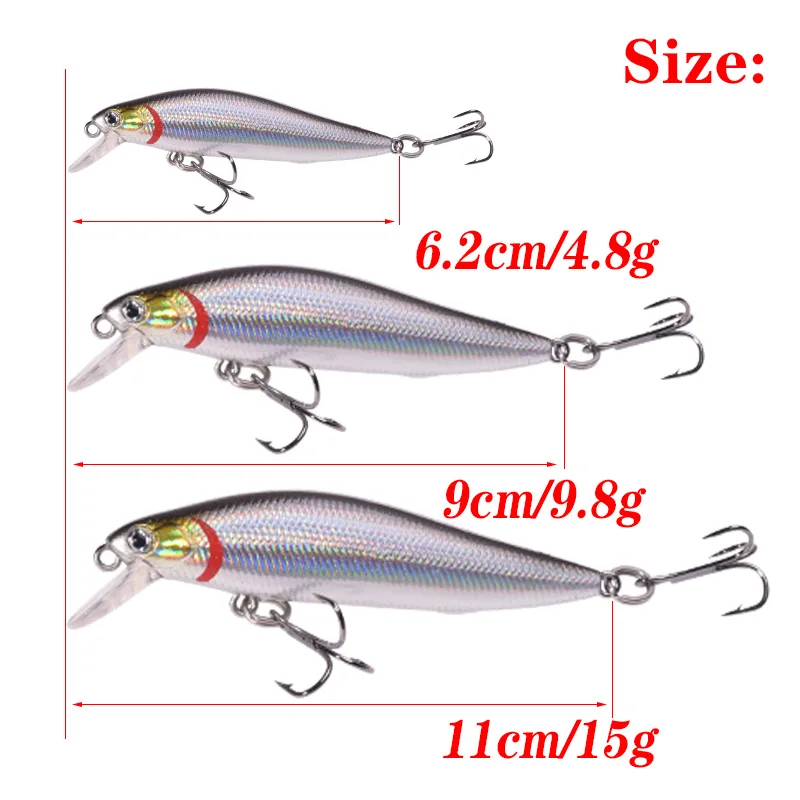 Proleurre Magnetic System Sinking Minnow Wobblers Fishing Lures Plastic Artificial Baits With Hook For Bass Pike Swimbait Tackle