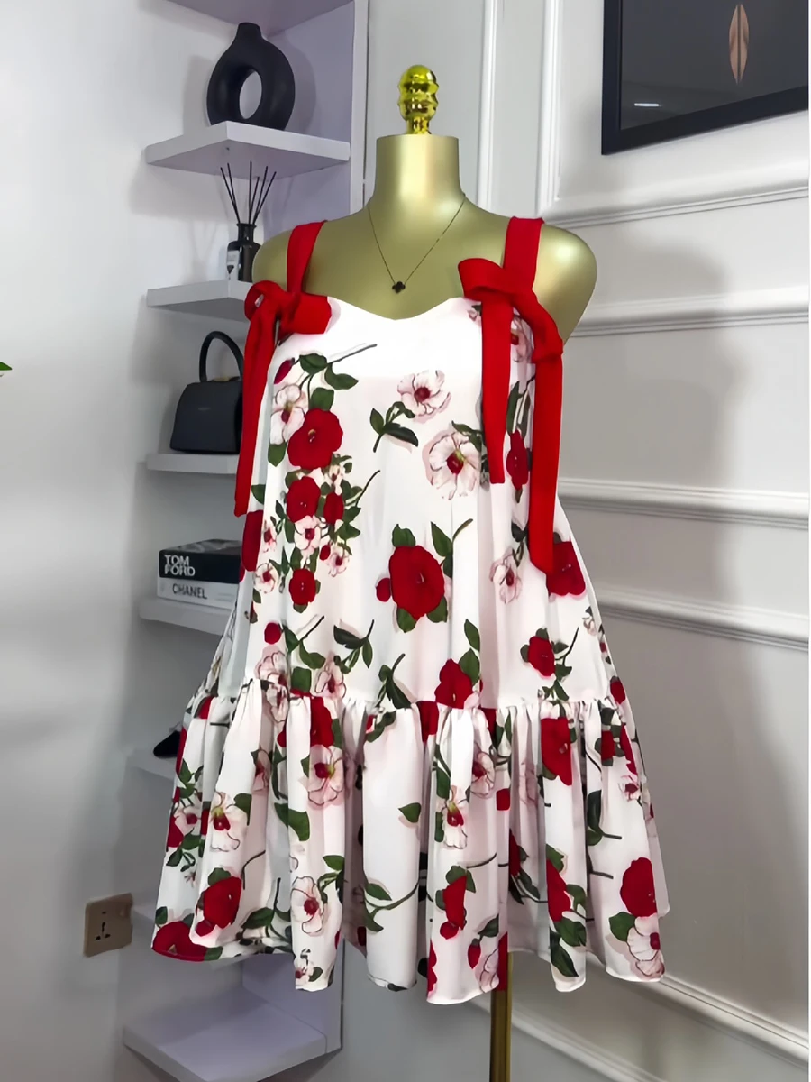 ZIML ضرب اللون تقسم Bowknot تونك فستان Lline للنساء ساحة طوق بلا أكمام عالية الخصر تقسم طيات فستان أنثى جديد